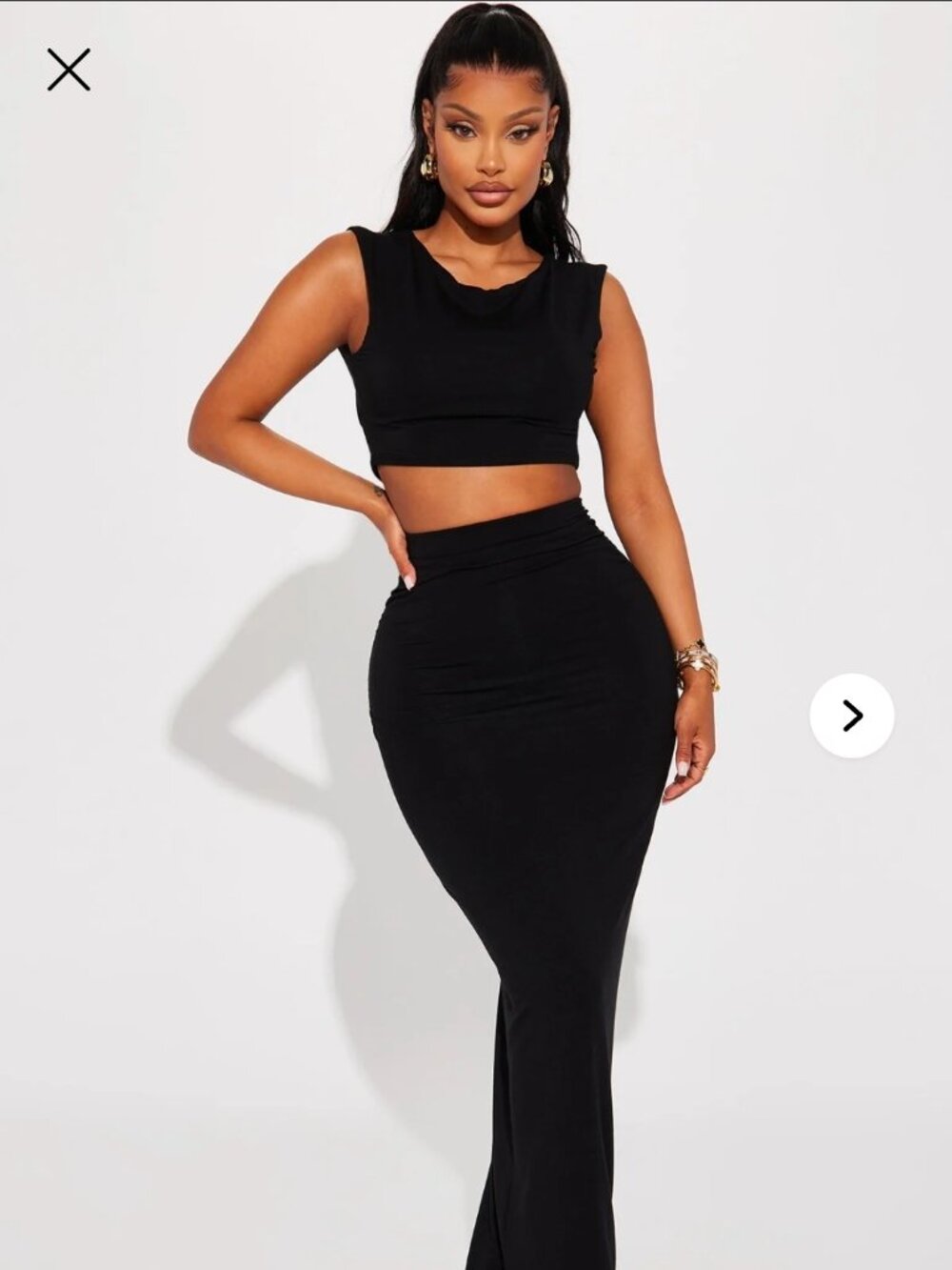 Angela Butter Snatch Skirt Set - Black (L)